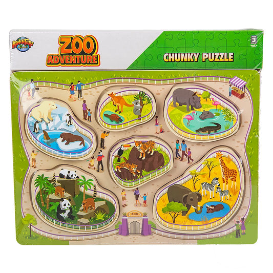 6-Piece Chunky Build-A-Zoo Puzzle – Fun and Educational