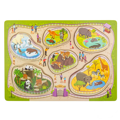 6-Piece Chunky Build-A-Zoo Puzzle – Fun and Educational