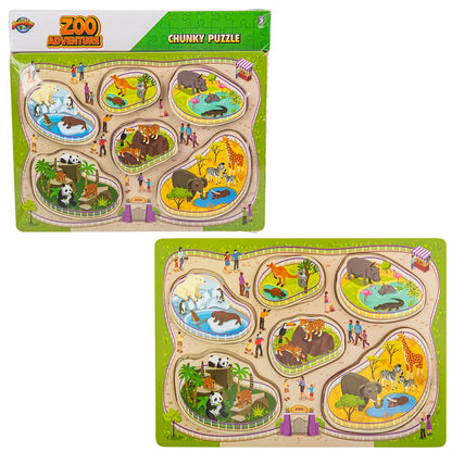 6-Piece Chunky Build-A-Zoo Puzzle – Fun and Educational