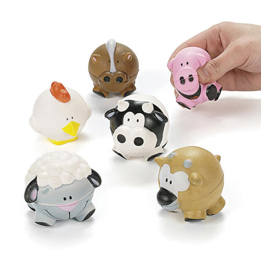 Stress Ball - Farm Animals 2-1/4" (DZ)