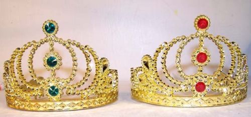 Gold Kids Jewel Tiara Crowns – Adjustable Costume Party Hats