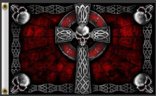 Skull Cross Biker Flag - 3 x 5 Feet