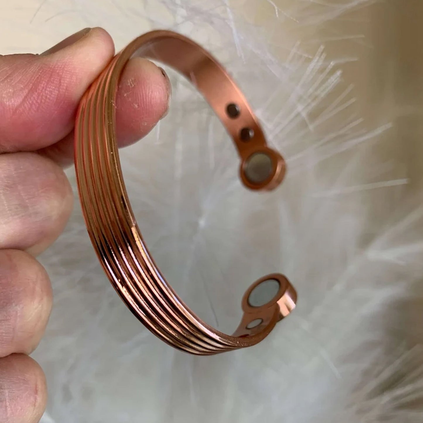 Textured Copper Cuff Bracelet with Magnets - NoveltiesMart.com Wholesale