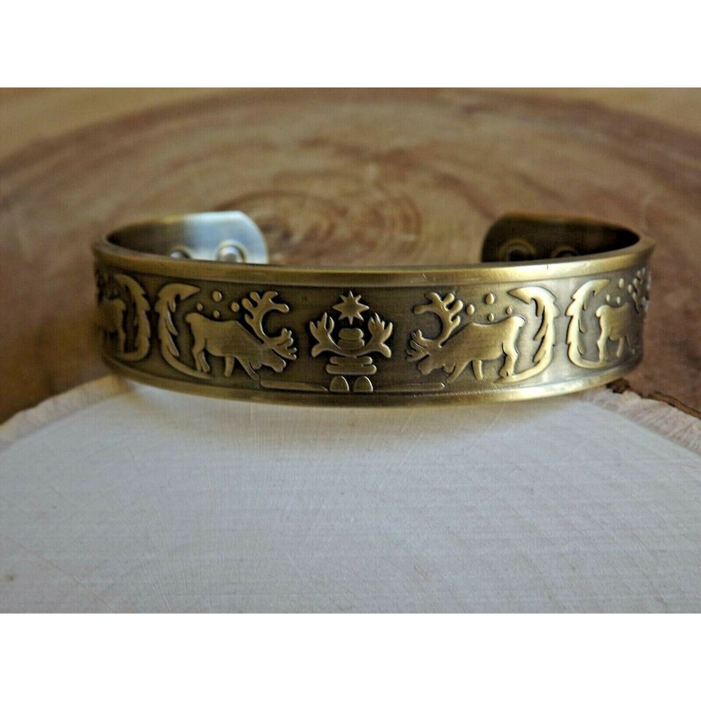 Elk Bronze Color Pure Copper Six Magnet Cuff Bracelet