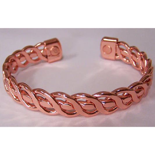 Heavy Pure Copper Cross Net Cuff Magnetic Bracelet