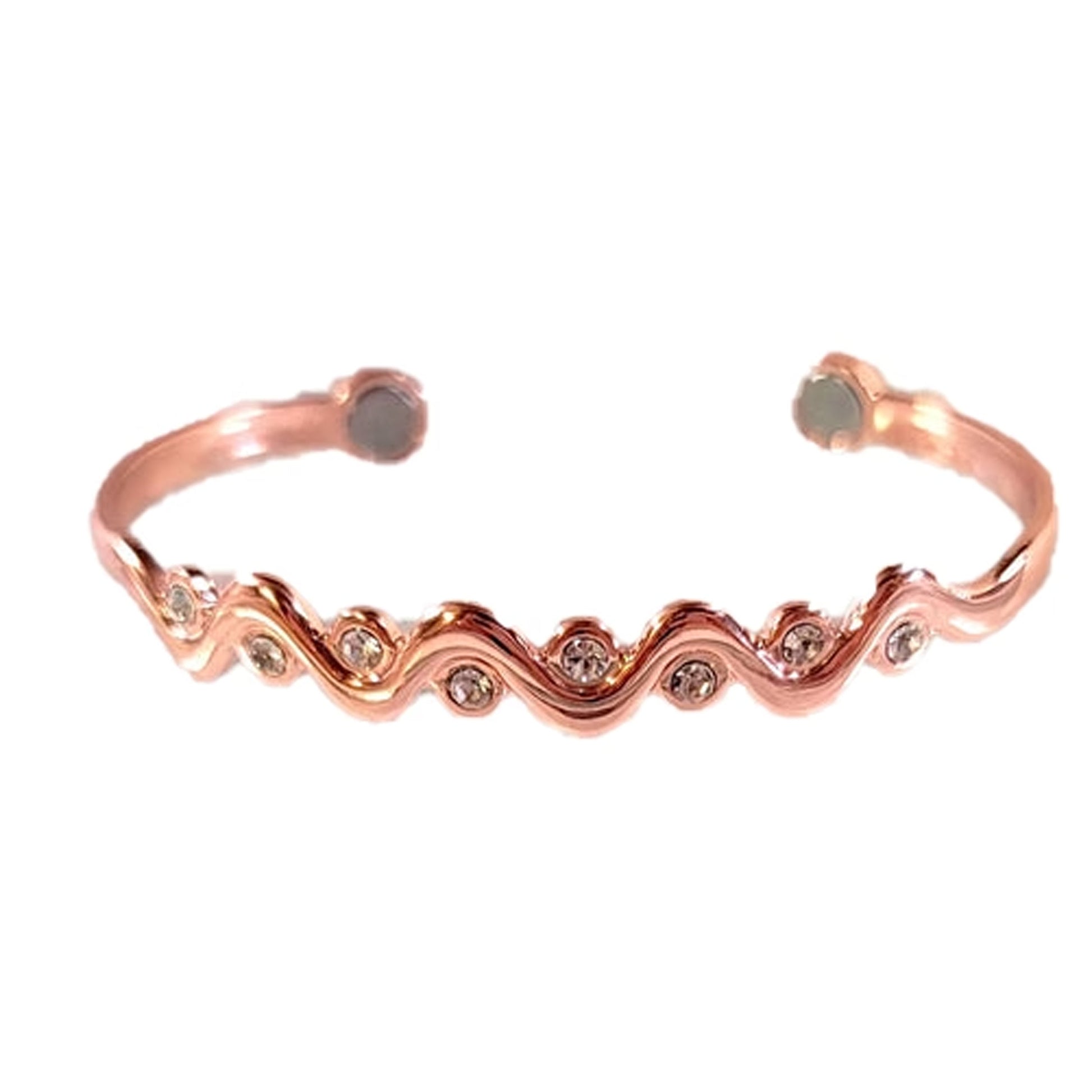 Crystal Jewel Copper Cuff Bracelet with Magnets Bulk - NoveltiesMart.com Wholesale