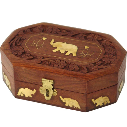 handicraft Wooden Hexagonal Jewelry Box Wholesale