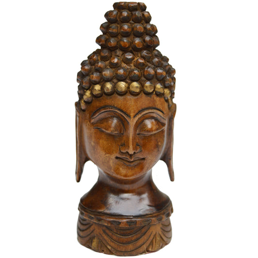 Wholesale Buddha Head Figure In Wood