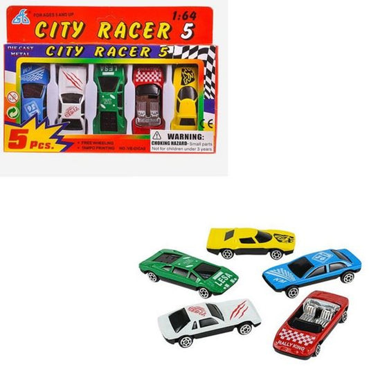 5pc Die Cast Car Set – Variety of Colors and Designs