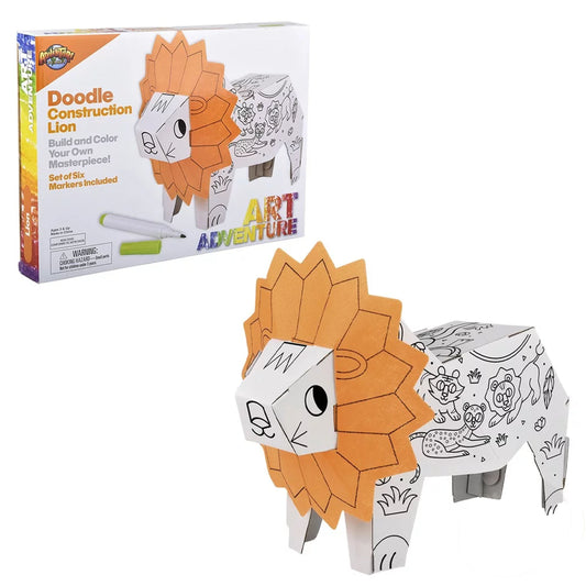 Doodle Construct Lion – Color and Design Your Masterpiece