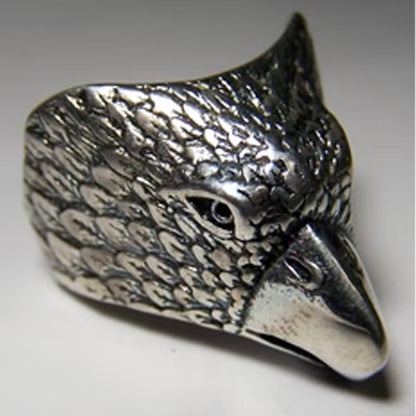 Eagle Head Deluxe Silver Biker Ring -(Sold By Piece)