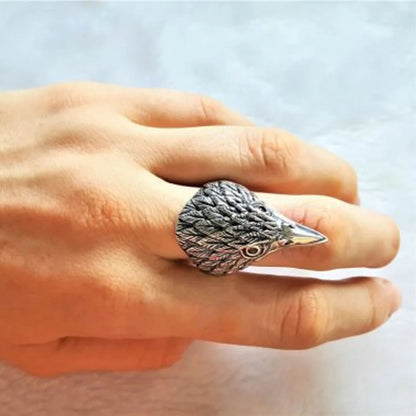 Eagle Head Deluxe Silver Biker Ring -(Sold By Piece)