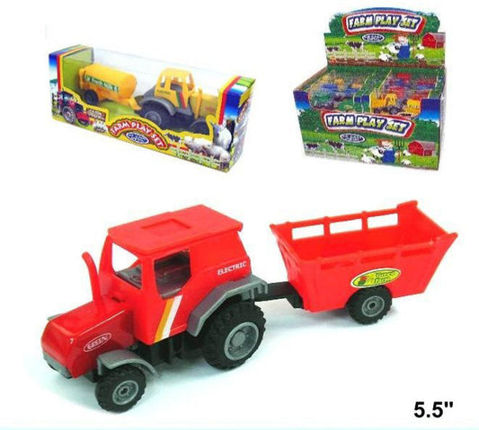 Diecast Metal Farm Tractor with Trailer - Wholesale Toy Set - NoveltiesMart.com Wholesale