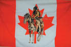 Canadian Indian on Horse 3' x 5' Flag – Vibrant Native Heritage Banner