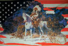 Indian on Standing Horse #3 3' x 5' Flag - Decorative Indoor and Outdoor Flag