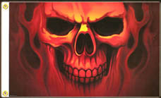 Ghost Skull Face Deluxe Biker Flag