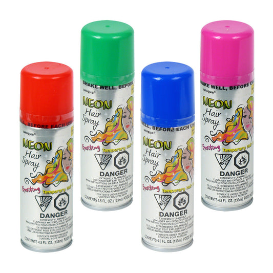 Color Hair Spray Assorted Color 4.5 oz (24 PACK)