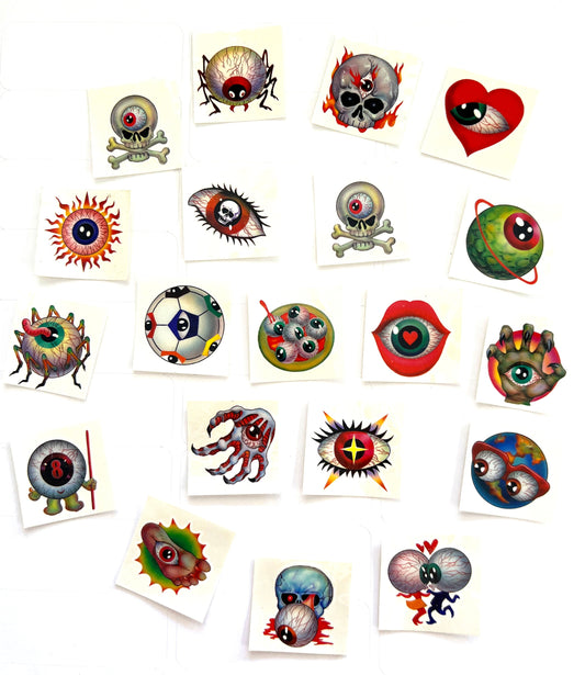 Mini Tattoos Eye Assortment - Wholesale Fun Temporary Tattoos for Kids (Sold by the gross 144 PC ) - NoveltiesMart.com Wholesale