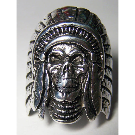 Skull with Headdress Biker Ring Bulk