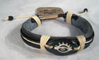 Carved Bone Leather Eye Bracelet – Handmade Adjustable Unisex Bracelet