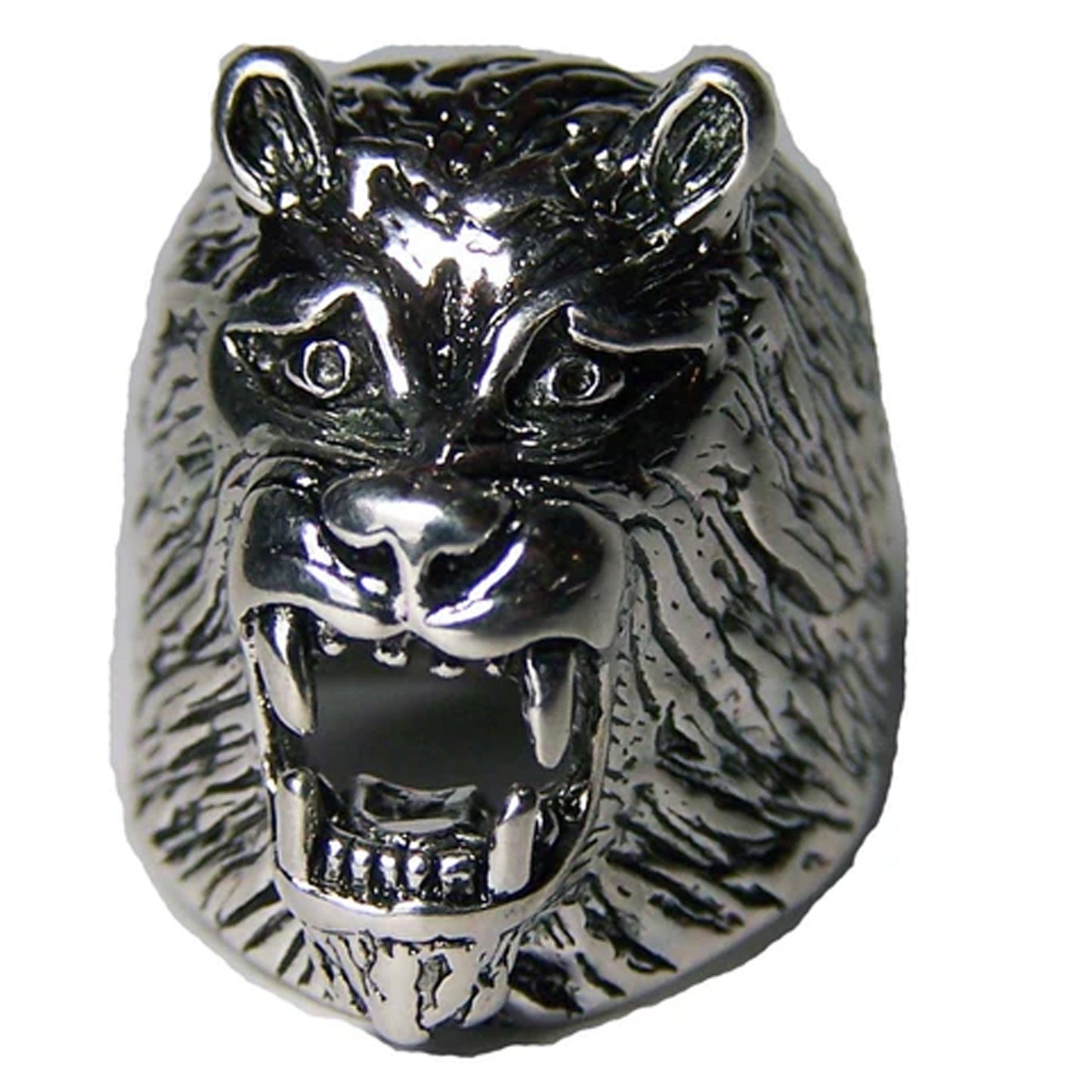 Roaring Lion Head Biker Ring