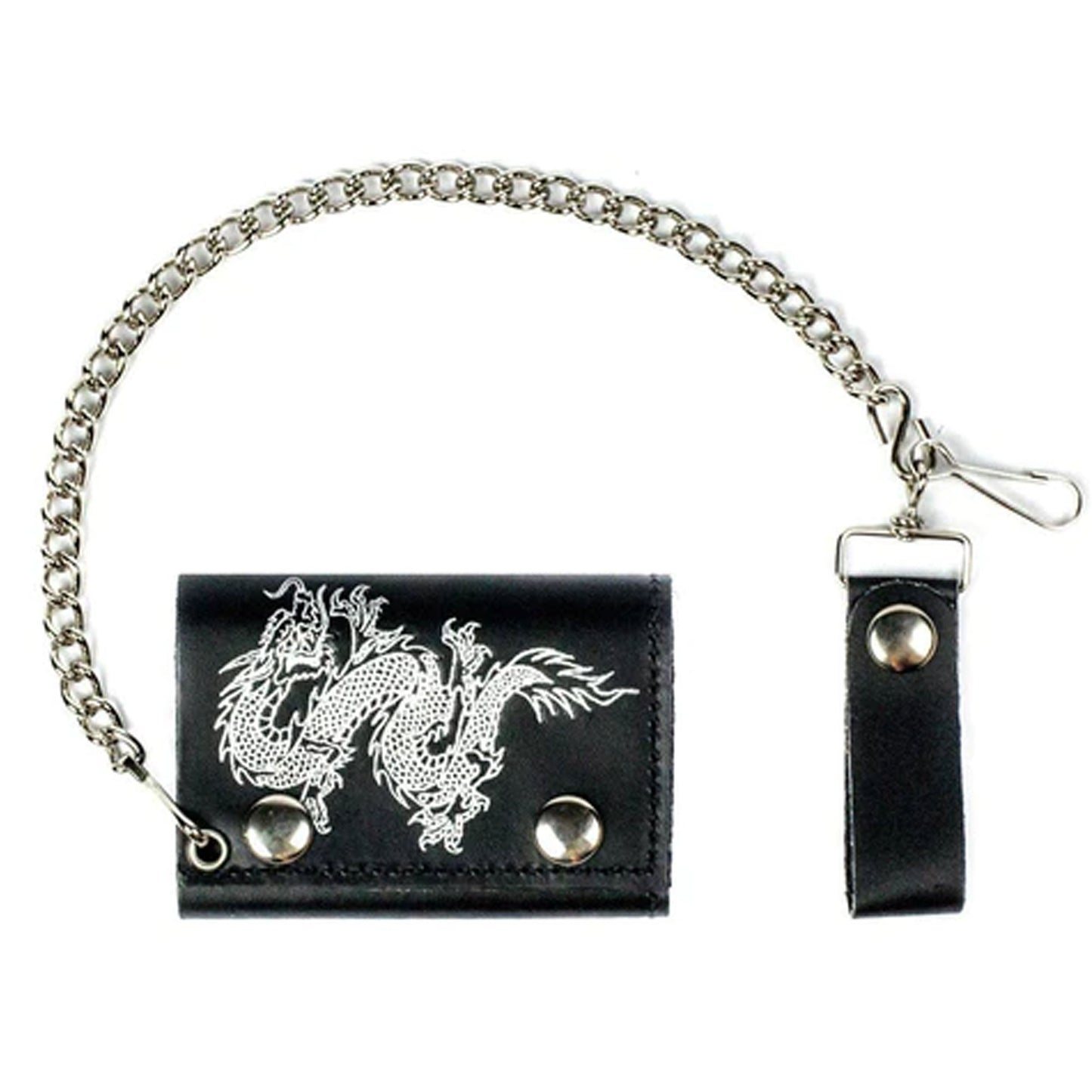 Dragon Trifold Leather Wallets with Chain Wholesale