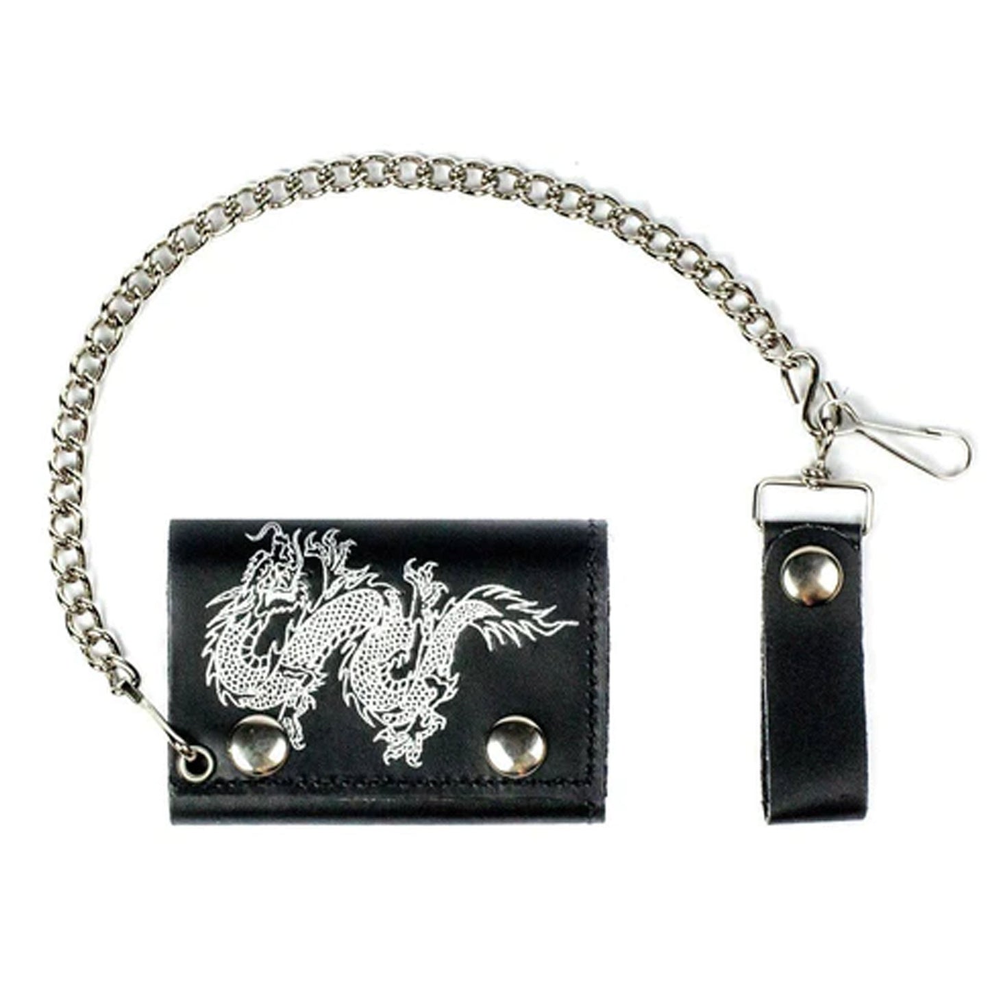 Dragon Trifold Leather Wallets with Chain Wholesale