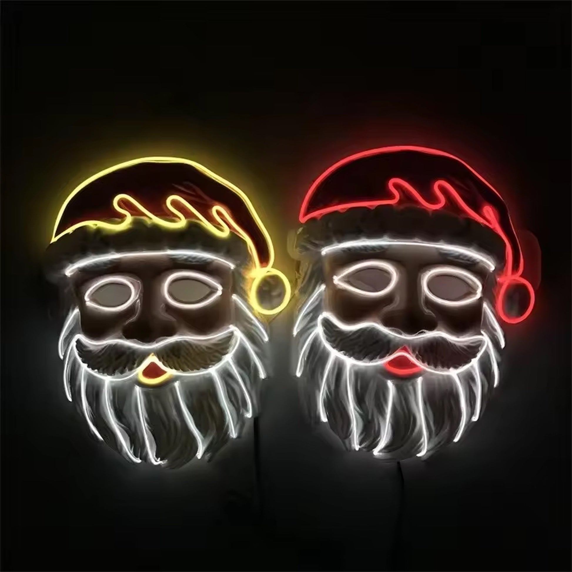 Wearable Light Up LED Santa Claus Mask - Flashing Christmas Party Mask - NoveltiesMart.com Wholesale