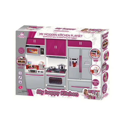 Kitchen Pretend Play Set – Pink & Silver Wholesale