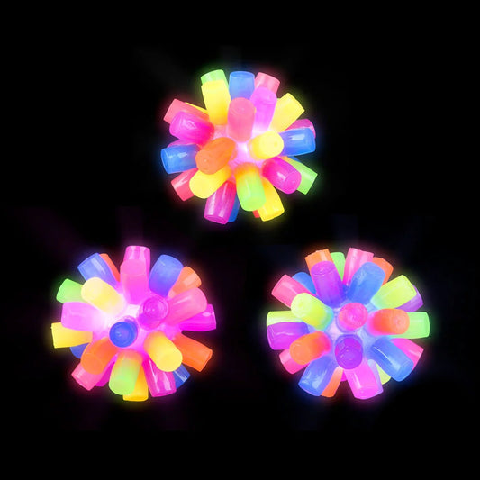 Light Up Rainbow Spiky Ball 3"