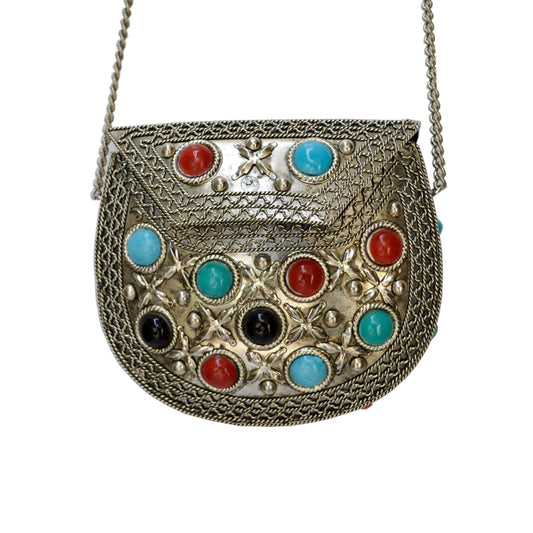 Handmade Oxidized & Stone Embedded Purse