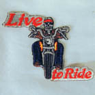 Live to Ride Bike Rider 4-Inch Patch – Iron-On or Sew-On