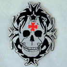 Tribal Skull with Iron Cross 4 Inch Patch – Iron-On or Sew-On