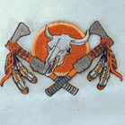 Indian Cow Skull 4-Inch Embroidered Patch – Iron-On or Sew-On