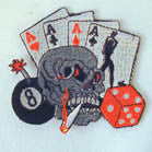 Skull Card Embroidered Iron-On Patch