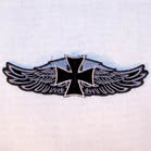 Iron Cross Wings 4 Inch Patch – Iron-On or Sew-On Patch for Bikers