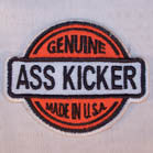 Genuine Ass Kicker 3 1/2 Inch Patch – Iron-On Patch for Bikers and Rebels