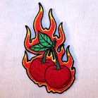 Twin Cherries Flames 3 Inch Patch – Bold Biker and Rock Style