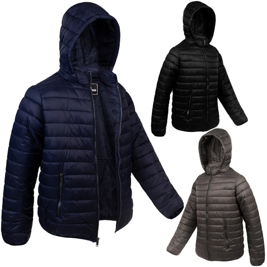 Men's Hooded Warm Winter Wholesale Coats in Assorted Colors & Sizes - Bulk Case of 12 Winter Jackets