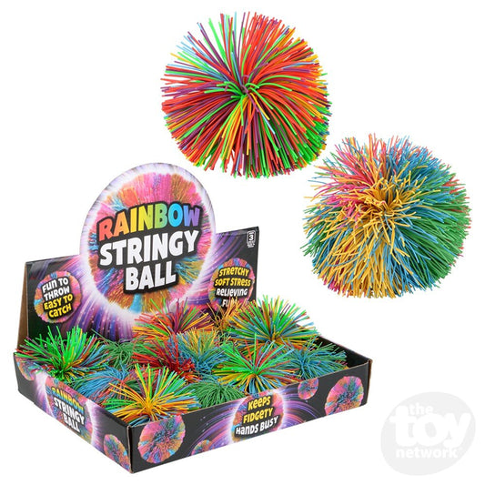 Rainbow Stringy Ball – Soft Rubber Spike Toy