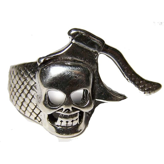 Skull Head with Hatchet Deluxe Biker Ring - Wholesale