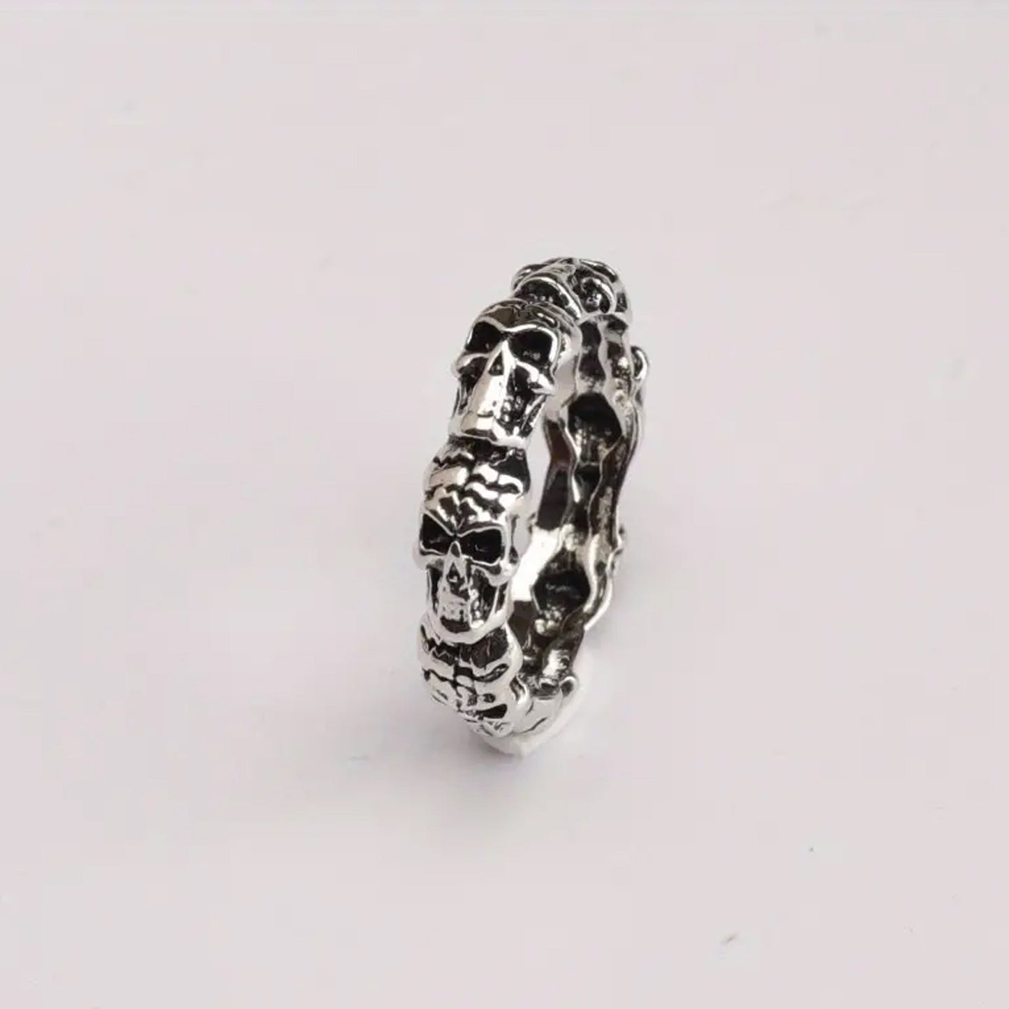 Circle of Skull Heads Biker Ring - Wholesale