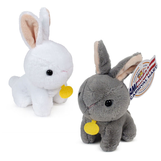 Plush Grey And White Bunnies 4.75" (DZ)