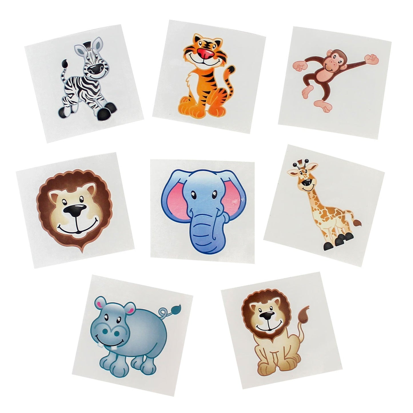 Tattoos - Zoo Animals Assortment 1.5" (144 PACK)