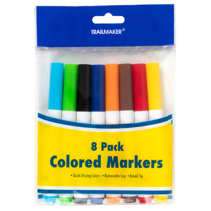 Broad Tip Colored Markers - 8 Pack Wholesale