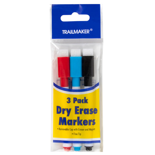 Dry Erase Markers With Eraser Top - 3 Pack Wholesale