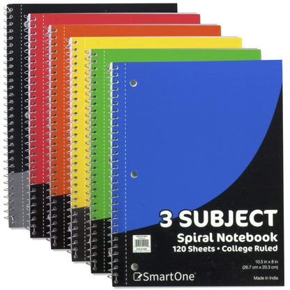 3 Subject Notebook - College Ruled Wholesale Bulk USA