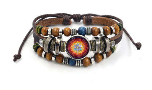 Beaded Leather Geometric Chakra Bracelets - Wholesale - NoveltiesMart.com Wholesale