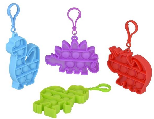 Dinosaur Bubble Poppers Clip-On Keychains Wholesale - NoveltiesMart.com Wholesale