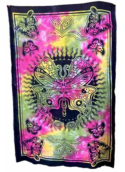 Large Tie Dye Butterfly Tapestry 55" x 83" - Wholesale - NoveltiesMart.com Wholesale